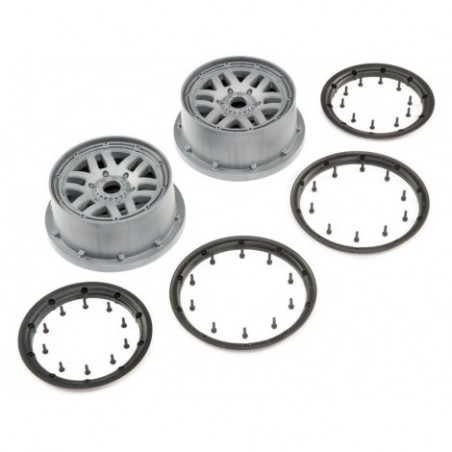 Losi Wheel & Beadlock Set,...