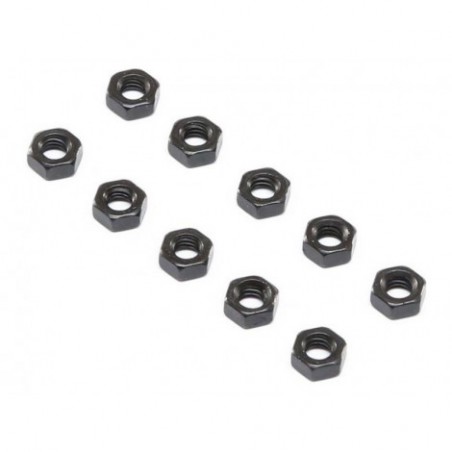 Losi Flat Nut, Steel, M4 (10)